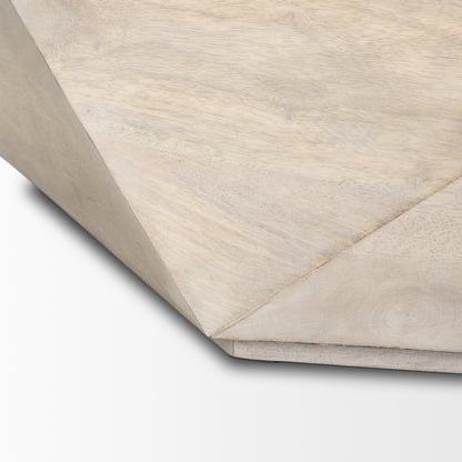 Arreto Hexagonal Hinged Solid Wood Top and Base Coffee Table