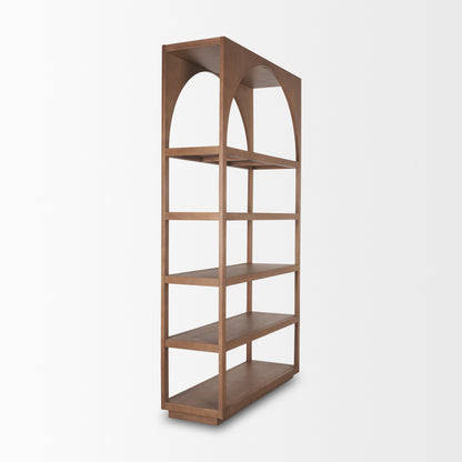 Bela Arched Shelving Unit Medium Brown Wood