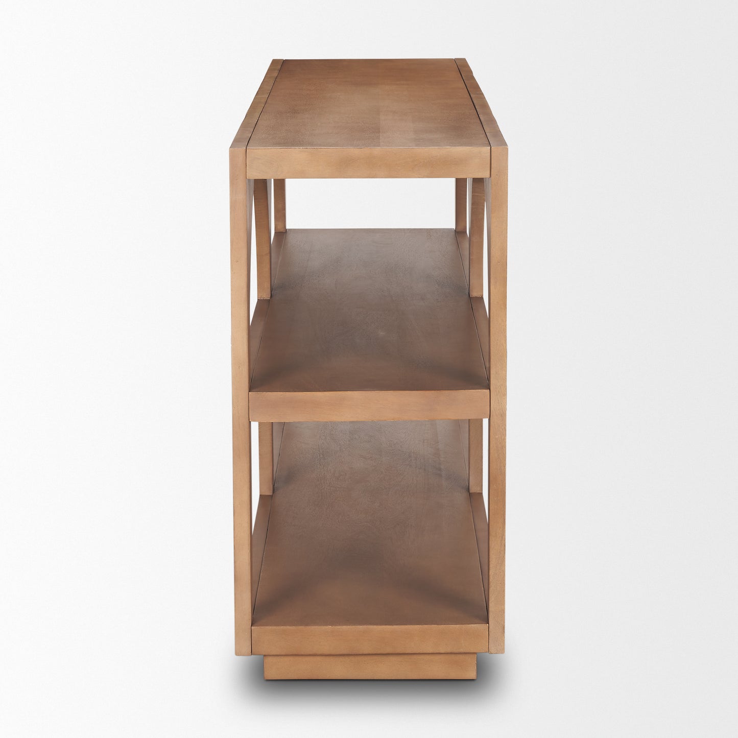 Bela Small Arched Console Table Medium Brown Wood