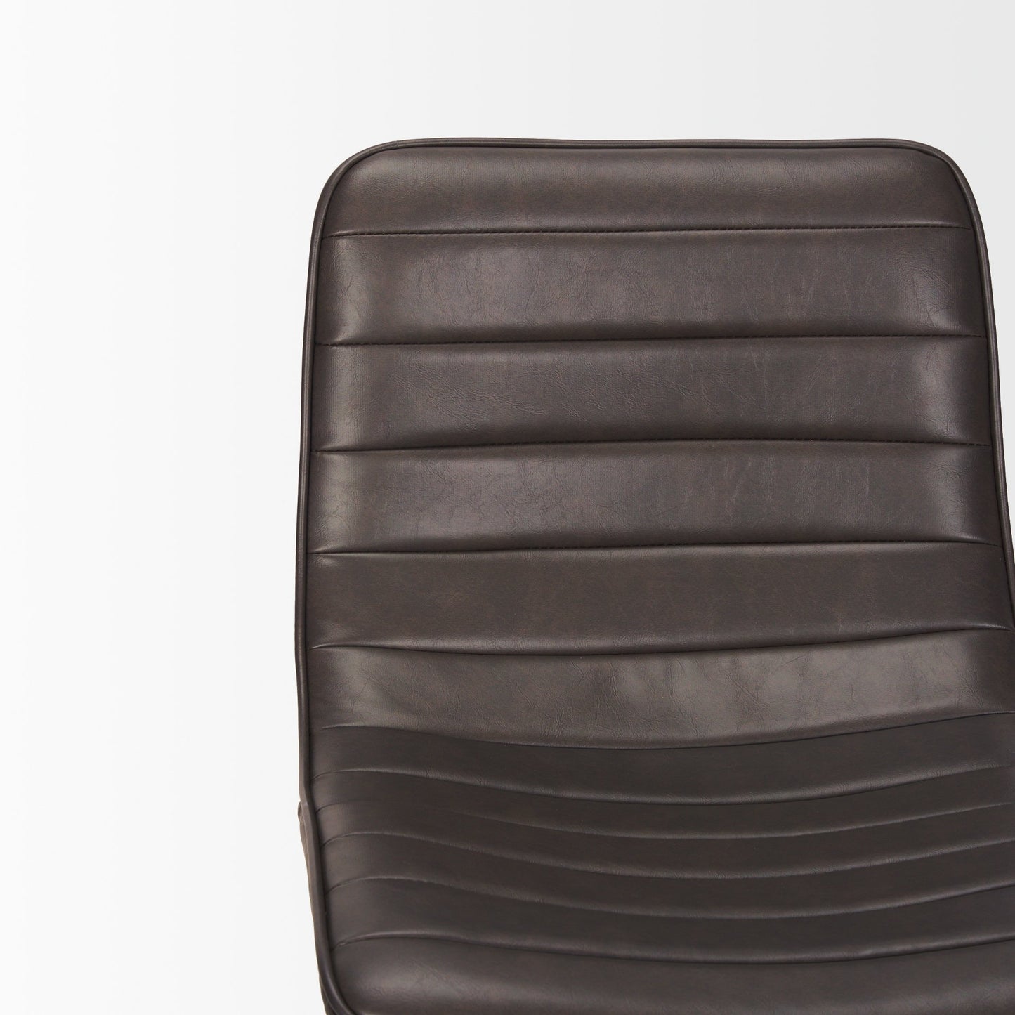 Meritt 37"H Black Faux-Leather Seat W/ Black Metal Frame Stool