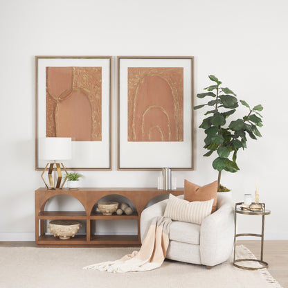 Reimer 15L x 15W Gold Round Glass Top W/Metal Frame Accent Table