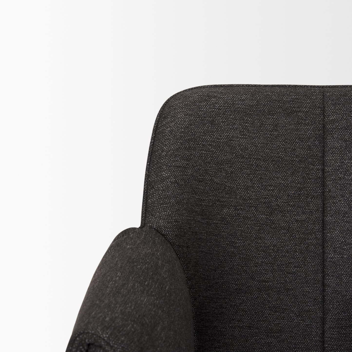 Brently Dining Chair w/ Gray Fabric & Matte Black Metal Legs