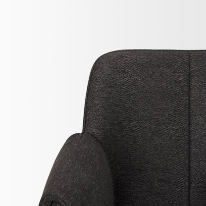 Brently Dining Chair w/ Gray Fabric & Matte Black Metal Legs