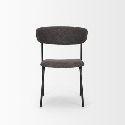 Corey Dining Chair w/ Gray Fabric & Matte Black Metal