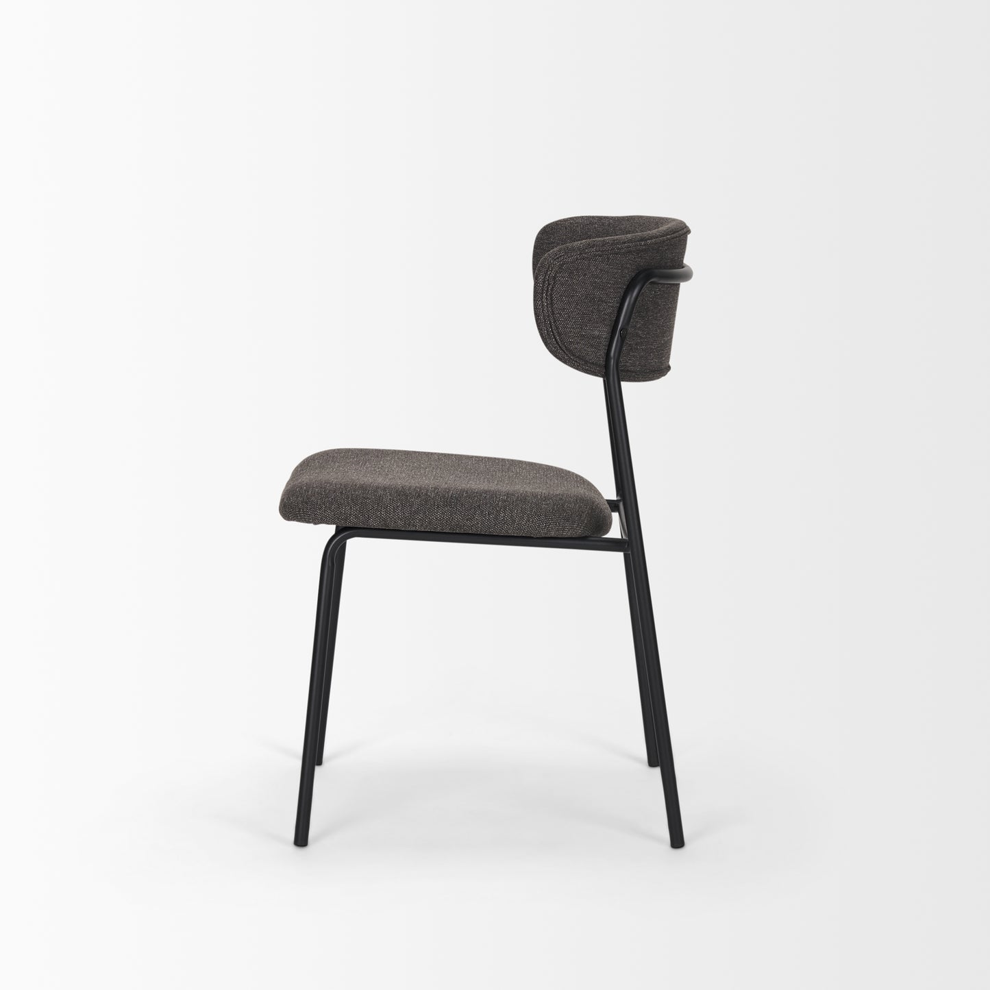 Corey Dining Chair w/ Gray Fabric & Matte Black Metal