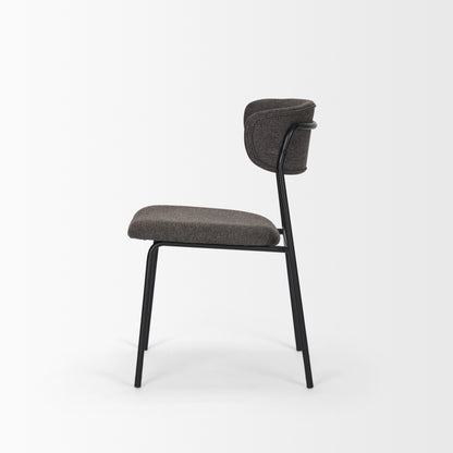 Corey Dining Chair w/ Gray Fabric & Matte Black Metal