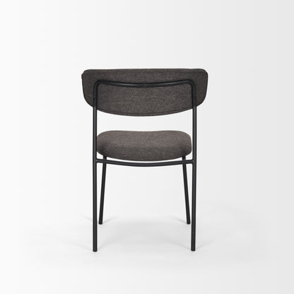 Corey Dining Chair w/ Gray Fabric & Matte Black Metal