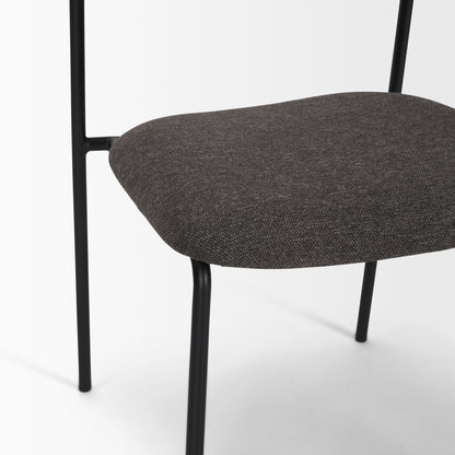 Corey Dining Chair w/ Gray Fabric & Matte Black Metal