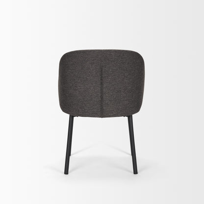 Shannon Dining Chair w/ Gray Fabric & Matte Black Metal