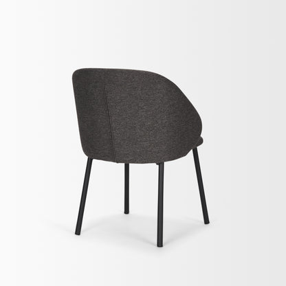 Shannon Dining Chair w/ Gray Fabric & Matte Black Metal