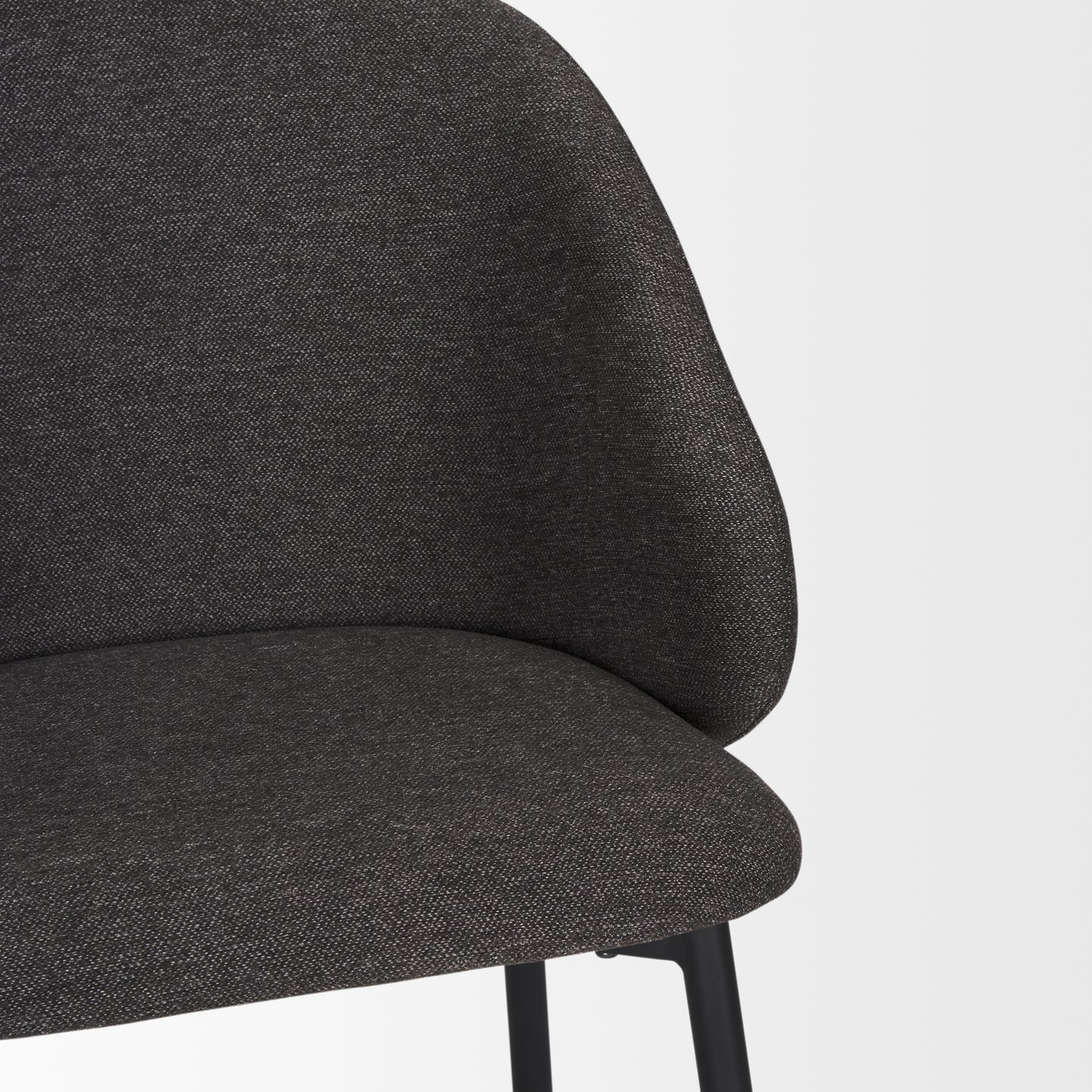 Shannon Dining Chair w/ Gray Fabric & Matte Black Metal