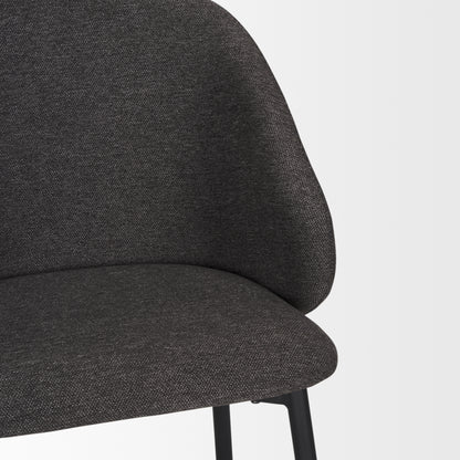 Shannon Dining Chair w/ Gray Fabric & Matte Black Metal