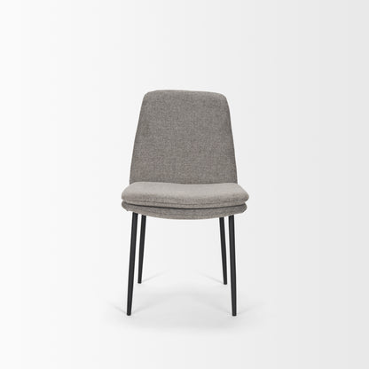 Eve Dining Chair w/ Gray Fabric & Matte Black Metal