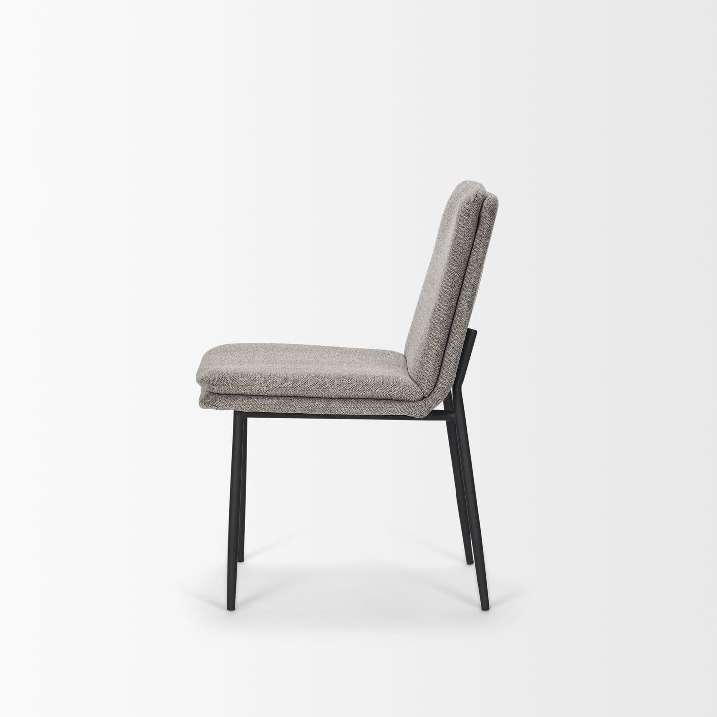 Eve Dining Chair w/ Gray Fabric & Matte Black Metal