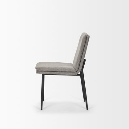 Eve Dining Chair w/ Gray Fabric & Matte Black Metal