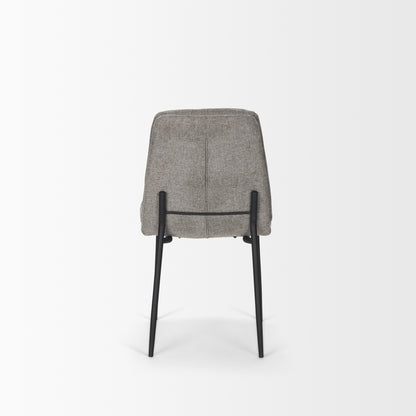 Eve Dining Chair w/ Gray Fabric & Matte Black Metal
