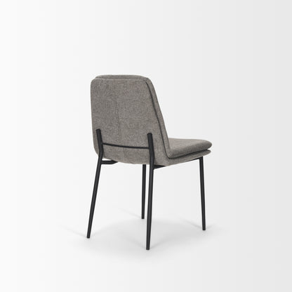 Eve Dining Chair w/ Gray Fabric & Matte Black Metal