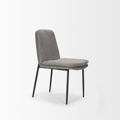 Eve Dining Chair w/ Gray Fabric & Matte Black Metal