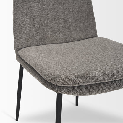 Eve Dining Chair w/ Gray Fabric & Matte Black Metal