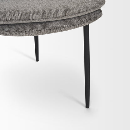 Eve Dining Chair w/ Gray Fabric & Matte Black Metal