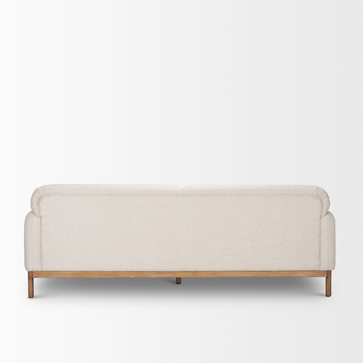 Hale Sofa W/ Medium Brown Wood and Oatmeal Fabric