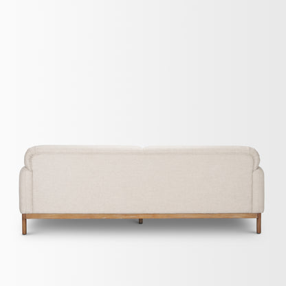Hale Sofa W/ Medium Brown Wood and Oatmeal Fabric