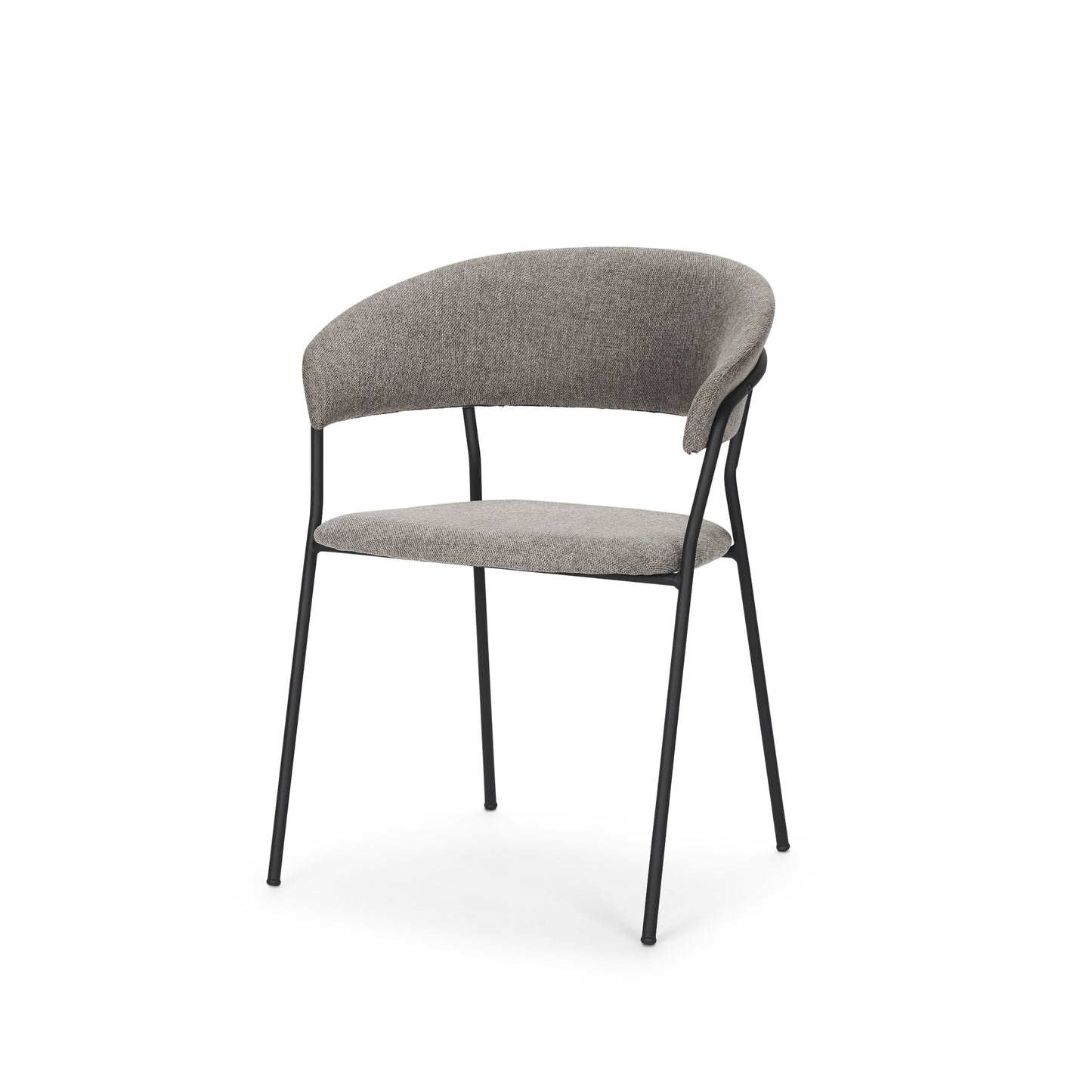Carolyn Dining Chair w/ Gray Fabric & Matte Black Metal