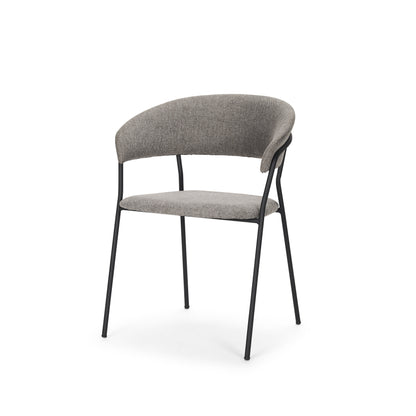 Carolyn Dining Chair w/ Gray Fabric & Matte Black Metal