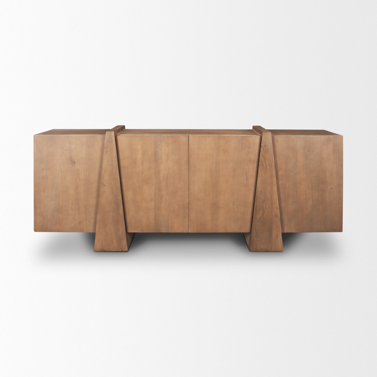 Eula Medium Brown Wood 4-Door Sideboard