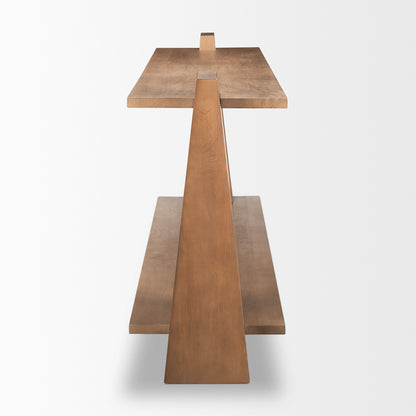 Eula Medium Brown Wood Console Table