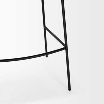 Carolyn Bar Stool w/ Gray Fabric & Matte Black Metal