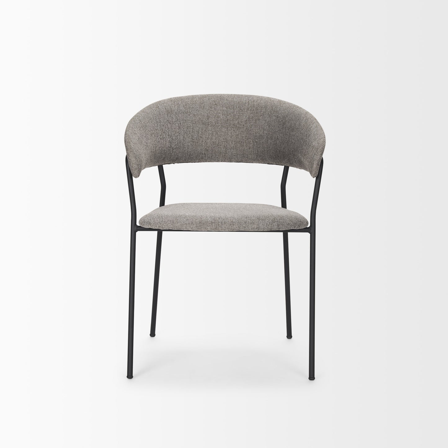 Carolyn Dining Chair w/ Gray Fabric & Matte Black Metal