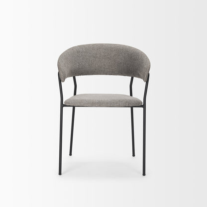 Carolyn Dining Chair w/ Gray Fabric & Matte Black Metal