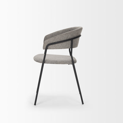 Carolyn Dining Chair w/ Gray Fabric & Matte Black Metal