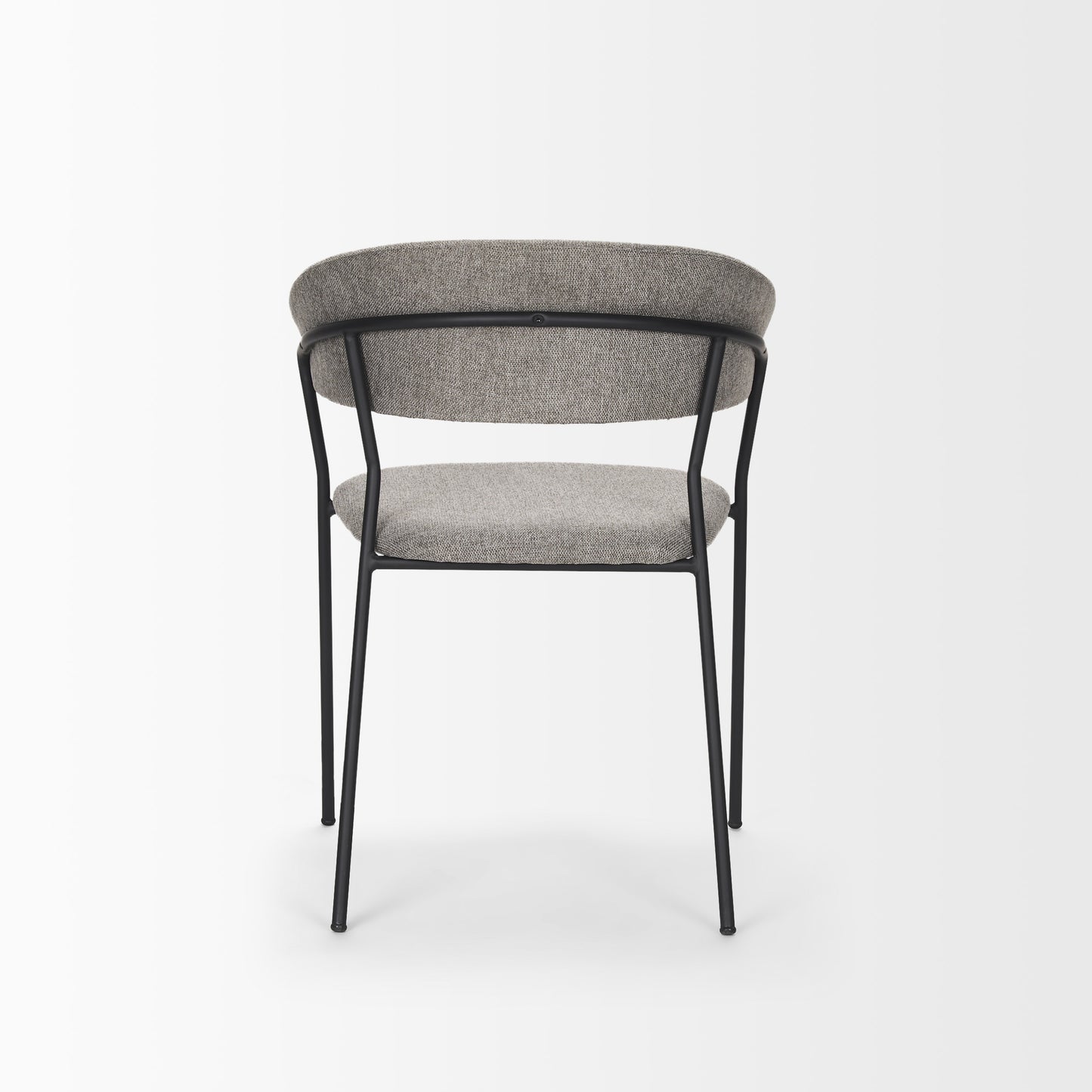 Carolyn Dining Chair w/ Gray Fabric & Matte Black Metal