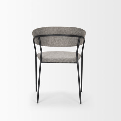 Carolyn Dining Chair w/ Gray Fabric & Matte Black Metal