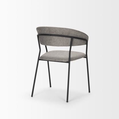 Carolyn Dining Chair w/ Gray Fabric & Matte Black Metal