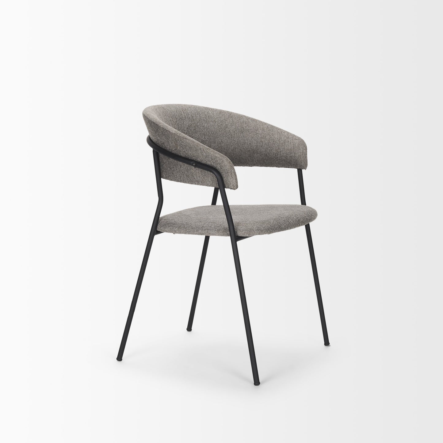 Carolyn Dining Chair w/ Gray Fabric & Matte Black Metal