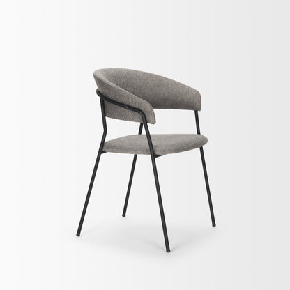 Carolyn Dining Chair w/ Gray Fabric & Matte Black Metal