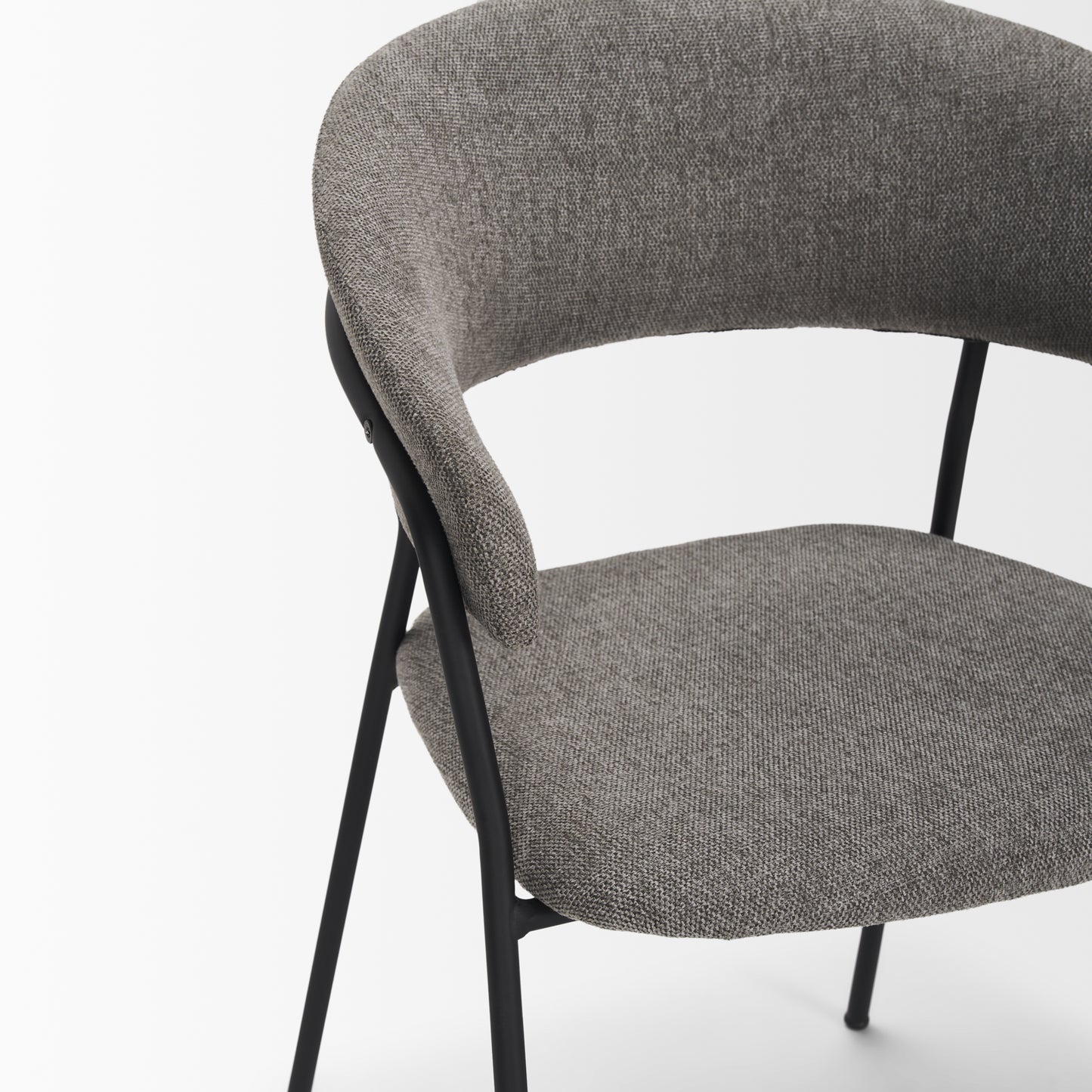 Carolyn Dining Chair w/ Gray Fabric & Matte Black Metal