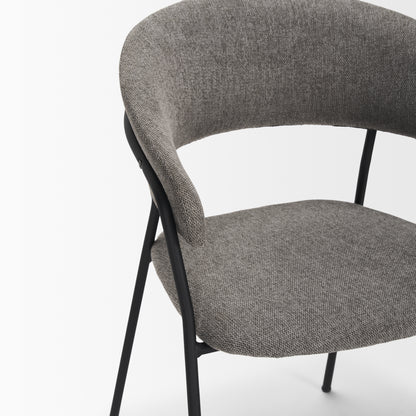 Carolyn Dining Chair w/ Gray Fabric & Matte Black Metal