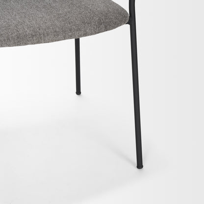 Carolyn Dining Chair w/ Gray Fabric & Matte Black Metal