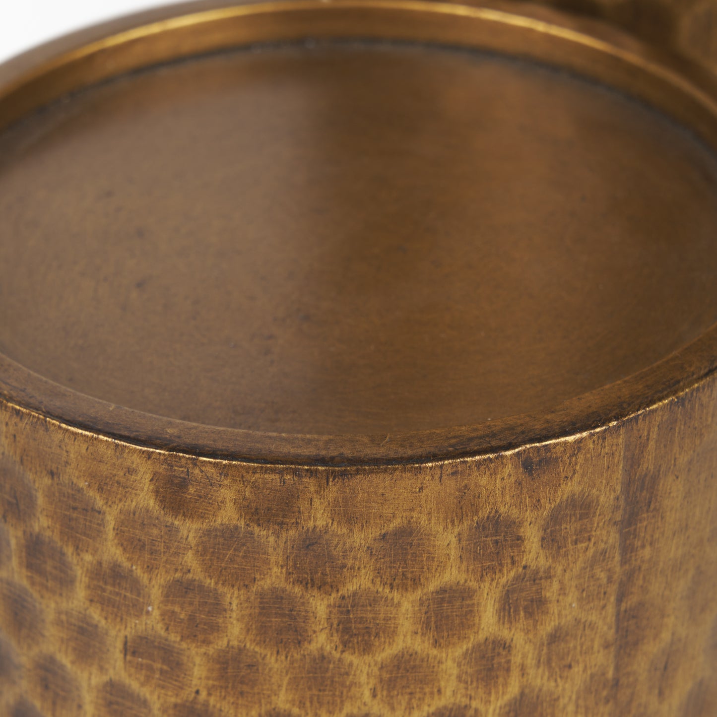 Gage Antiqued Gold Honeycomb Textured Metal Candle Holder (Set of 2)