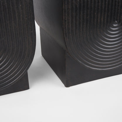 Medina Antiqued Black Metal Planters (Set of 2)