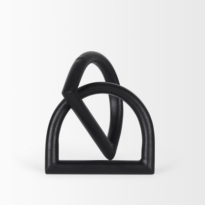 Locke Small Matte Black Metal Decorative Object