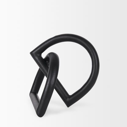 Locke Small Matte Black Metal Decorative Object