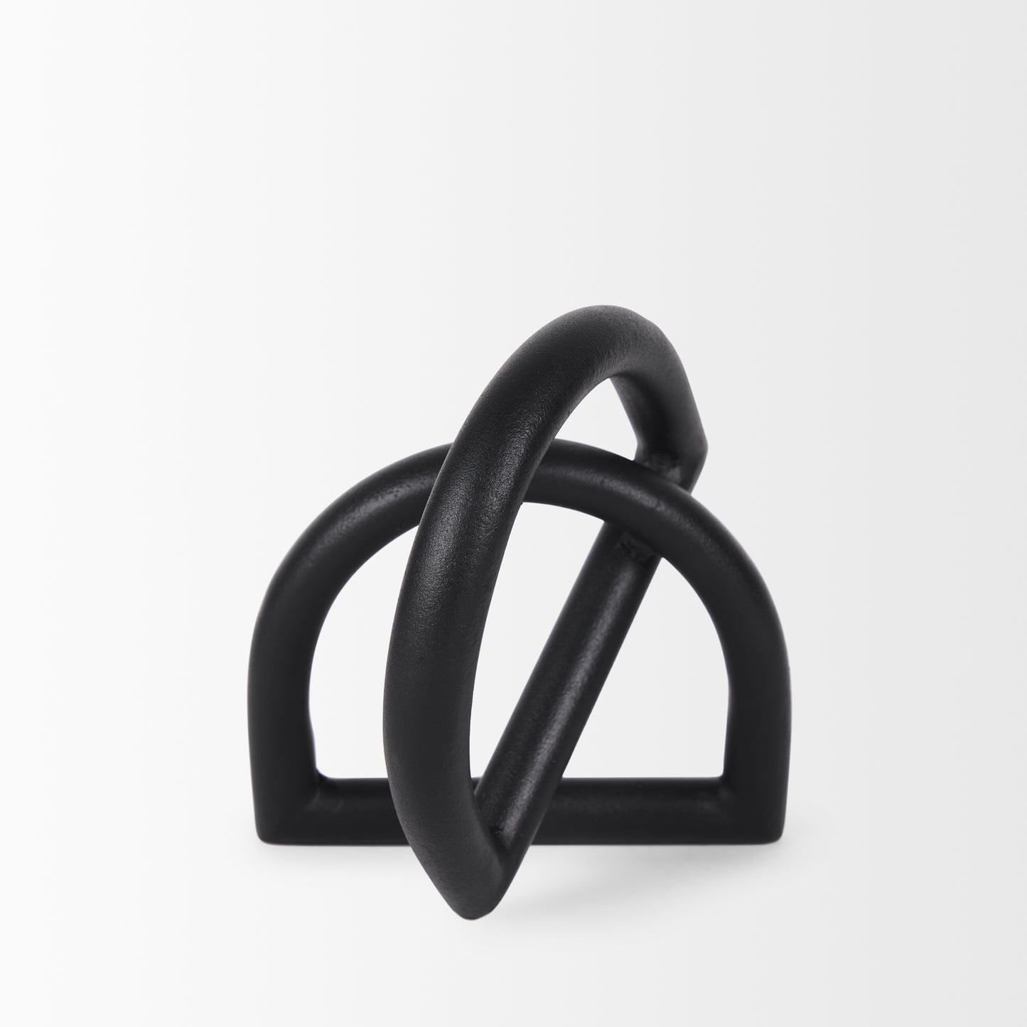 Locke Small Matte Black Metal Decorative Object