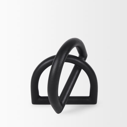 Locke Small Matte Black Metal Decorative Object