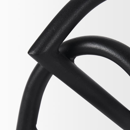 Locke Small Matte Black Metal Decorative Object