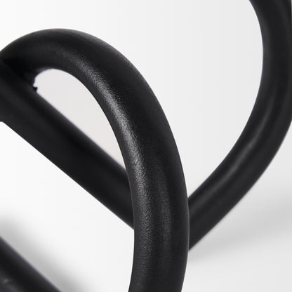 Locke Small Matte Black Metal Decorative Object